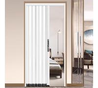 MTHGH Porte coulissante Pliante，Lockable Door，Panels Closet Room Divider for Bedroom Living Room(White,61x101cm)