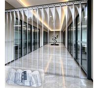 MTHGH Rideau De Porte Laniere Plastique Rideaux À Lamelles Verticales Transparent Rideau Exterieur Porte Anti Chaleur Rideau Exterieur Impermeable(1.6mm,W15cmxH250cm)