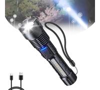 MTHHSXB Lampe de Poche Economicalk, Nouvelle Lampe de Poche LED Tactique A70 améliorée, Torche Rechargeable Super Lumineuse, Zoom réglable avec 5 Modes (1 pièce)