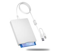 MthsTec Lecteur de disquette USB externe 3,5" USB et Type-C - Lecteur de disquette externe portable 1,44 Mo Plug and Play FDD pour PC Windows XP 7 8 10 11 (blanc)