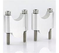 Mthxzy 1 1/8"28mm Élévateur de Guidon Fat Bar Risers Moto CNC Billet Aluminium, for Aprilia, Tuono 1000R V4 APRC 1100 Shiver Pince de rehausse de guidon de moto(Silver Riser 40mm)
