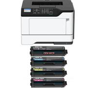 MTI CS331DW Imprimante laser couleur recto verso MICR avec 1 cartouche d'impression MTI 20N10K0 OEM modifiée et 3 cartouches de toner CMY pour chèques de paie et d'entreprise