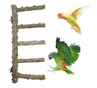 Mtiemxig Support de jeu pour perroquets en bois - Arbre d'escalade naturel avec échelle et balançoire - Paradis de jeu et d'entraînement robuste pour perruches, calopsittes, perroquets