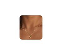 MTINEAPS Colliers avec initiale dorée pour femmes, adolescentes, cadeaux tendance avec pendentif en forme de lettre bulle, bijoux en or, cadeaux d'anniversaire pour femmes, adolescentes, sœurs, Large