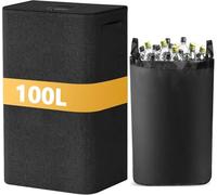 MTINRNI 100L Poubelles,Conteneur de collecte de bouteilles,Collecteur de bouteilles perforé avec sac intérieur amovible,Déchets et recyclage poubelle tri des déchets-Poubelle cuisine facile à vider.