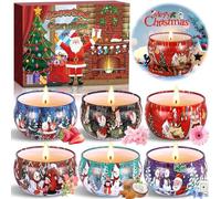 MTINRNI Bougie Parfumée Ensemble Cadeau 6 Pièces,Bougie Parfumée de Noël Cadeau,bougies parfumées en cire de soja pour la maison,pour L'aromathérapie Mariage Bath Yoga Cadeaus de Fête des Mères,Décor
