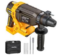 MtiolHig Marteau perforateur rotatif sans fil SDS-Plus de 2,5 cm compatible avec batterie DEWALT 20 V, moteur sans balais à énergie d'impact 3J, 7 vitesses variables 4 modes avec 5 burins/embouts pour