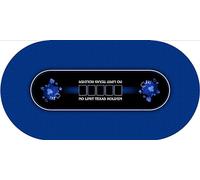 MTJ® Tapis de Poker Texas Holdem Prestige -Surface en Jersey - Antidérapant - Fabriqué en France (Bleu, Ovale Place Libre 180x90 cm)