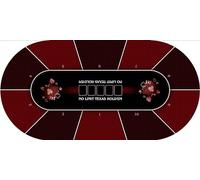 MTJ® Tapis de Poker Texas Holdem Prestige -Surface en Jersey - Antidérapant - Fabriqué en France (Rouge, Ovale 10 Places 180x90 cm)