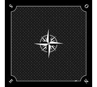 MTJ® Tapis Tarot Prestige Rose des Vents (Noir) 60x 60 cm - Jersey néoprène - Fabriqué en France