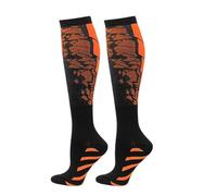 MTKSFDC Chaussette De Contention Homme Lot de 2 Paires de Chaussettes de Compression 20-30 mmHg for Homme et Femme, Chaussettes de Sport for Marathon, Cyclisme, Football, Varices(Orange,S-M)