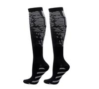MTKSFDC Chaussette De Contention Homme Lot de 2 Paires de Chaussettes de Compression 20-30 mmHg for Homme et Femme, Chaussettes de Sport for Marathon, Cyclisme, Football, Varices(Dark Grey,S-M)