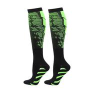 MTKSFDC Chaussette De Contention Homme Lot de 2 Paires de Chaussettes de Compression 20-30 mmHg for Homme et Femme, Chaussettes de Sport for Marathon, Cyclisme, Football, Varices(Green,S-M)