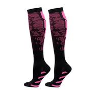 MTKSFDC Chaussette De Contention Homme Lot de 2 Paires de Chaussettes de Compression 20-30 mmHg for Homme et Femme, Chaussettes de Sport for Marathon, Cyclisme, Football, Varices(ROSEO,S-M)