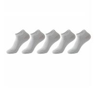 MTKSFDC Chaussette De Contention Homme Lot de 5 Paires de Chaussettes Courtes en Fibre de Bambou for Homme, Chaussettes Courtes Respirantes for l'été et l'hiver(5pairs Light Grey)