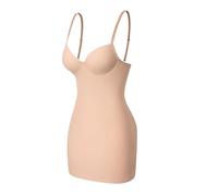 MTKSFDC Fond De Robe Invisible Robe Gainante for Femme, Body, Lingerie, Corset, avec Soutien-Gorge intégré, Lisse et sans Coutures(Beige,S)