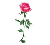 MTKSFDC Patch Brodé Grande Fleur de Rose Douce Cousue sur Autocollant for décoration de vêtements, Patchs Floraux brodés for vêtements de Costume, Bricolage(Large Pink)