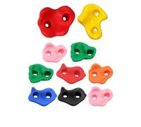 MTKSFDC Prise Escalade Lot de 10 Prises d'escalade en Bois for Mur d'escalade, Jouets, Aire de Jeux, Jeu, Mains et Pieds, kit de Prise en Main, Jeux de Plein air(Colorful 10pcs no Screw)