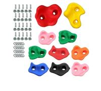 MTKSFDC Prise Escalade Lot de 10 Prises d'escalade en Bois for Mur d'escalade, Jouets, Aire de Jeux, Jeu, Mains et Pieds, kit de Prise en Main, Jeux de Plein air(Colorful 10pcs with Screw)