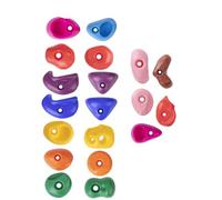 MTKSFDC Prise Escalade Pierres d'escalade Jouets Mur d'escalade Supports Aire de Jeux Jeu Sportif Kit de Prise for Les Pieds et Les Mains(Color 19pcs Without Screw)