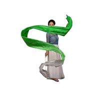 MTKSFDC Ruban Gymnastique Enfant Banderoles de Danse, Gymnastique, Performance Artistique, Spectacle de Talents, Accessoires, banderoles en Polyester avec Tige, éloges sur scène(White-Green)