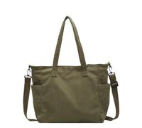 MTKSFDC Sac A Main Femme En Velours CôTelé Sac fourre-tout simple en velours côtelé for femmes, sac à bandoulière de grande capacité for les déplacements, voyages, études(Green)