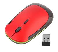 Mtlavish Souris sans fil ultra fine 2,4 g avec design ergonomique et positionnement optique professionnel pour ordinateur portable 1200 DPI Connexion USB en option en noir rouge bleu (rouge)