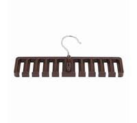 Mtlavishness 10 à Fente Tie Courteille Écharpe Rack en Plastique Robuste Plastique à 360 degrés Armoire de Placard Rotatif avec des Bras de Glissement pour Les Cravates écharpes (Brun)