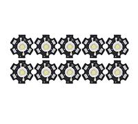 Mtlavishness 10 pièces puce LED ultra lumineuse 3 V perles de lumière à monter soi-même pour plafonnier downlight lampe de poche lampe de table lumière chaude 3000 K 1 W source de (Blanc 6000K-6500K