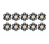 Mtlavishness 10 pièces puce LED ultra lumineuse 3 V perles de lumière à monter soi-même pour plafonnier downlight lampe de poche lampe de table lumière chaude 3000 K 1 W source de (Lumière chaude 1W)