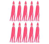 Mtlavishness 10 pièces Rose Petit Rouleau Doux Poulpe calmar appât Souple simulé leurre 14 cm (18 cm)