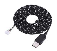 Mtlavishness 2,2 mètres Remplacement de la Ligne de Fil câblé USB pour SteelSeries Kana Mouse Une Solution tressée Durable pour Le Remplacement du câble de Souris idéal pour Les (Black and White)