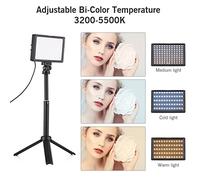 Mtlavishness 2 Packs 15W LED Video Set Set pour la Photographie de Bureau et la Prise de Vue vidéo ajusté Bicolor Temperature Brightness CRI95 USB alimenté avec Un trépied (Noir)