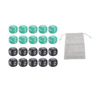 Mtlavishness 20 pièces Jeu de dés à 6 Faces en Plastique Noir Vert dés de Jeu pour l'activité mathématique Jeu éducatif dés colorés pour Jeux de société Parfait pour