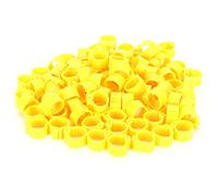 Mtlavishness 200pcs 10 mm Anneaux de Jambe Bleu Pas de Mot Clips d'identification des Pieds en Plastique pour Les Pigeons à halmatage des Oiseaux Adultes réagir (Jaune)