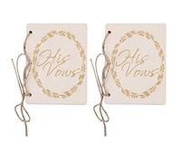 Mtlavishness 2pcs Cérémonie de Mariage Party Booklets Booklets Livre de serment Accessoires décoration Assemblées complètement assemblées avec Une Corde de Chanvre Deux papiers (Style 1)