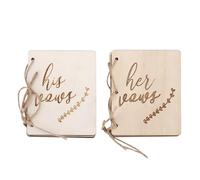Mtlavishness 2pcs Cérémonie de Mariage Party Booklets Booklets Livre de serment Accessoires décoration Assemblées complètement assemblées avec Une Corde de Chanvre Deux papiers (Type 3)