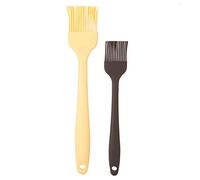 Mtlavishness 2pcs Silicone Alimentation Huile à chaleur Brosse grillade Chauffdre Food Grade Silicone Slip Poignée pour la cuisson Cuisine Rôtir du barbecue Barbecue jaune Environ