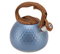 Mtlavishness 3 litres Thé à therme Thé à thé en acier inoxydable avec poignée ergonomique pour induction Electric Céramique Gas Fast Chauffage Même à la chaleur Pure Blanc pur (Flash bleu)