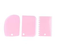 Mtlavishness 3 pièces ensemble grattoir à crème à gâteau -pâte Kit d'outils de cuisson pour un glaçage lisse et une préparation facile des aliments rose (Rose)