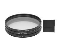 Mtlavishness 3Pcs 72mm Star Filtre Kit Ultra Mince Lunette avec Pochette De Rangement Idéal pour Les Scènes De Nuit Pierres Précieuses Verre Métallurgie Photographie Haute