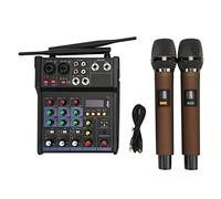 Mtlavishness 4 canaux Small Bluetooth Stéréo Blutooth Stéréo avec 2 microphones sans fil idéaux pour la streaming en direct Home Karaoke Small Performances Conferences and