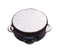 Mtlavishness 4 Pouces en Bois Radiant Tambourin handbell Tambour léger Portable avec Tambour de Tambour réfléchissant et jingles à Une Seule rangée idéale pour Les Adultes et Les (4 inch)