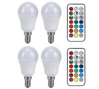 Mtlavishness 45W LED RGB Bulb Light Colorful Changeable Remote Control Lamp For Bedroom Stairway Bar Home Decoration With Warm White 3000K E14 Socket 85V 265V (RVB+blanc chaud 3000K E14)