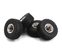 Mtlavishness 4Pcs Pneus télécommandés 57 mm avec Roue de 7 mm Hex Beadlock Jante de Roue en Caoutchouc Ensemble de pneus de Remplacement pour SCX24 AX24 TRX4M FCX24 1/18 1/24 (Bronze)