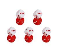 Mtlavishness 5 Paires de dés en Forme de cœur Rouge et Blanc, Ensemble de dés de Jeu Portables en Plastique sûr avec Plusieurs méthodes de Jeu pour Les Fournitures de fête,