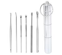 Mtlavishness 6 pièces/ensemble collecteurs de cérumen en acier inoxydable outil de nettoyage pour dissolvant de cérumen avec boîte kit de nettoyage hygiénique des oreilles sûr