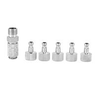 Mtlavishness 6PCS Airbrush Adapter Set Stainless Steel Airbrush Quick Release Fittings For Master Pointzero Iwata Hansa Sparmax Grex