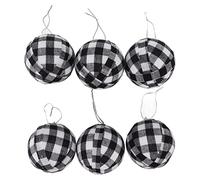 Mtlavishness 6pcs Boules de décoration d'arbre de Noël idéales pour Les décorations à Domicile et à la fête avec Une Conception de chèque Blanc adapté pour Les célébrations de (Black and White