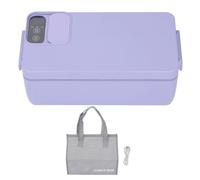 Mtlavishness Boîte à lunch électrique portable Conteneur de déjeuner auto-chauffant Conteneur de nourriture rechargeable avec une capacité de 1L 12000mAh Gardez les aliments au chaud à 65 ℃ (Violet)